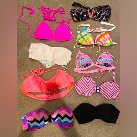 various Swim Bikinibathing Suit Tops Only Collection Of 9 Tops All
